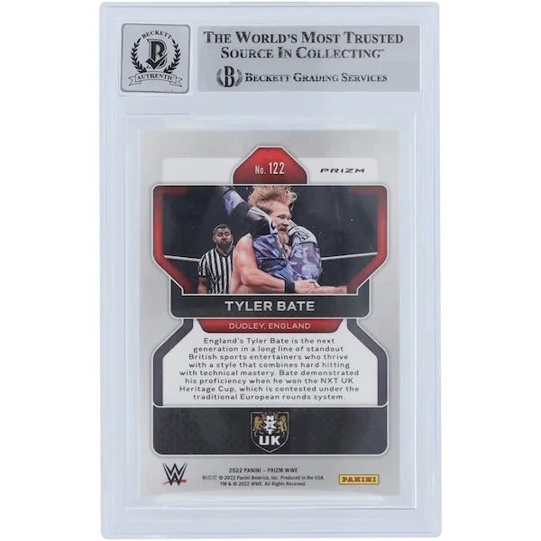 Tyler Bate Signed 2022 Panini Prizm Silver Prizm #122 | Beckett 10