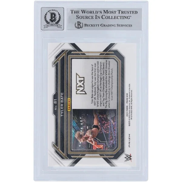 Tyler Bate Signed 2023 Panini Prizm Silver Prizm #81 | Graded 10