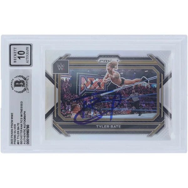 Tyler Bate Signed 2023 Panini Prizm Silver Prizm #81 | Graded 10
