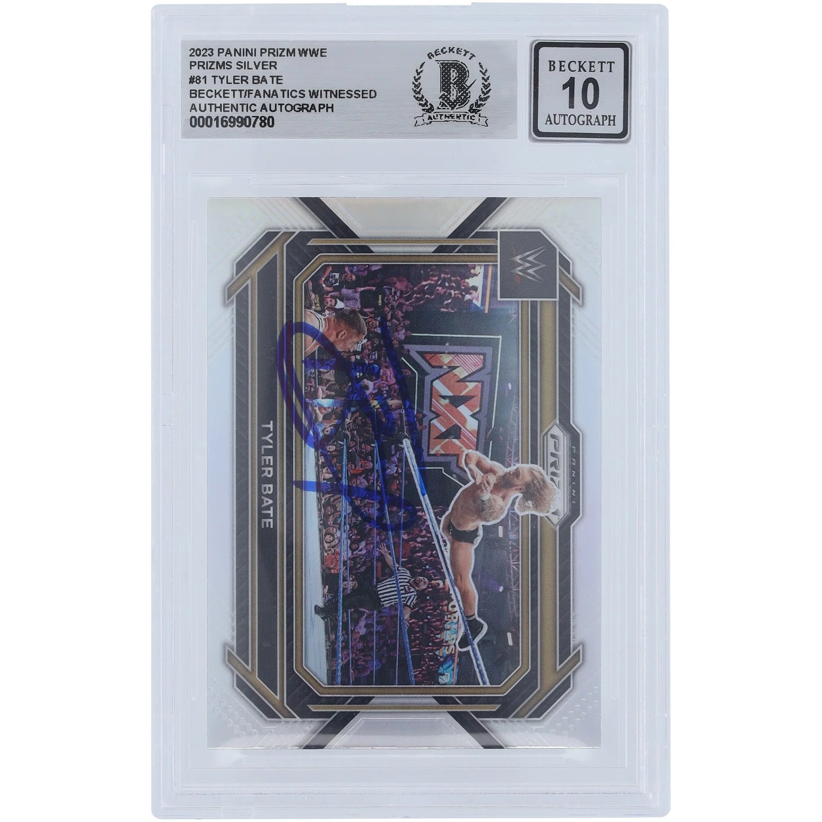 Tyler Bate Signed 2023 Panini Prizm Silver Prizm #81 | Graded 10
