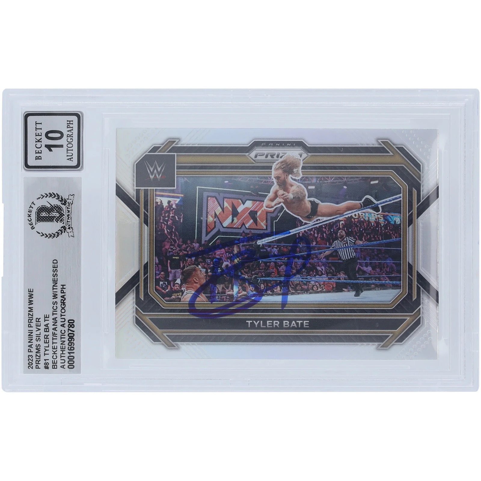 Tyler Bate Signed 2023 Panini Prizm Silver Prizm #81 | Graded 10