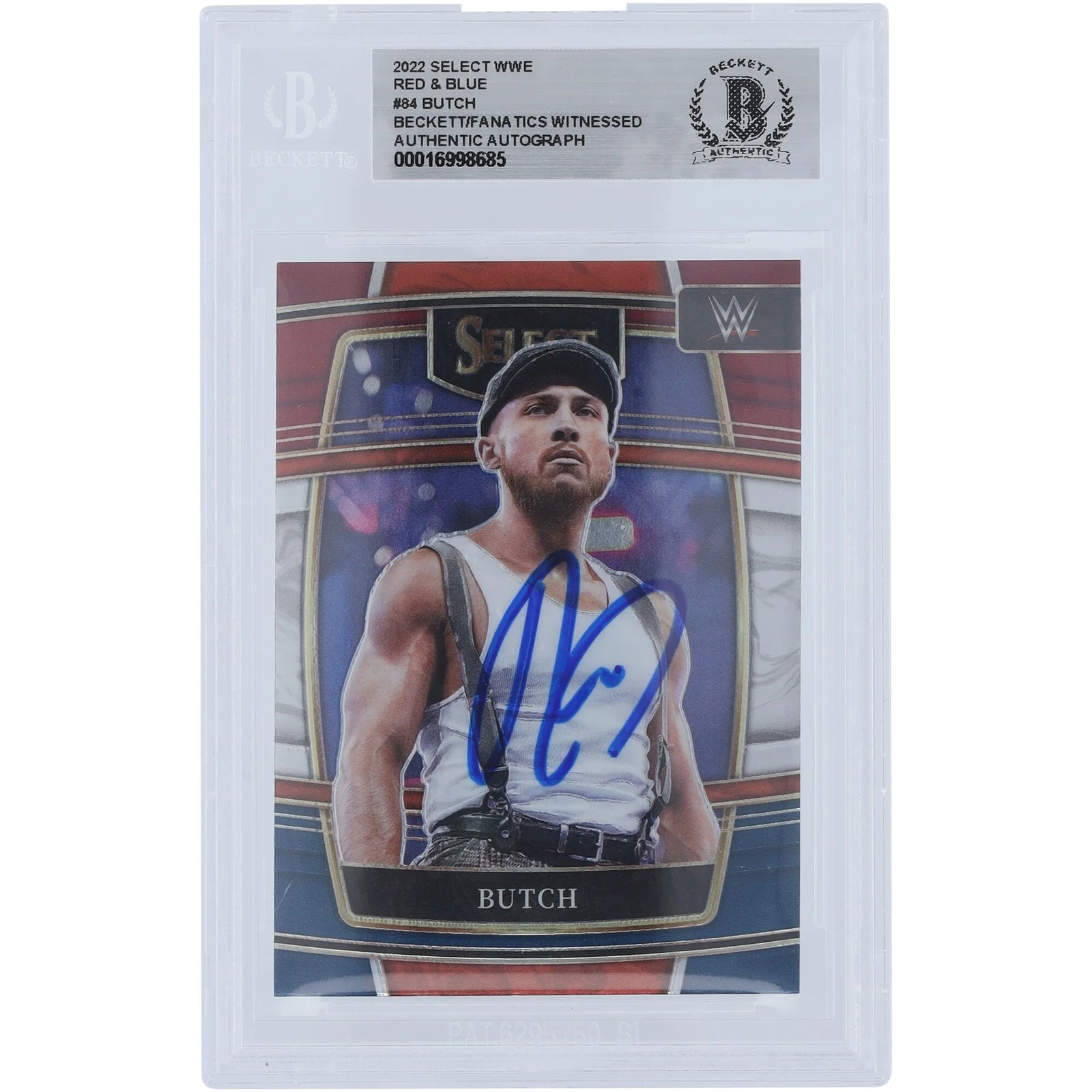 Butch Signed 2022 Panini Select Red & Blue #84 Card | Beckett Witnessed