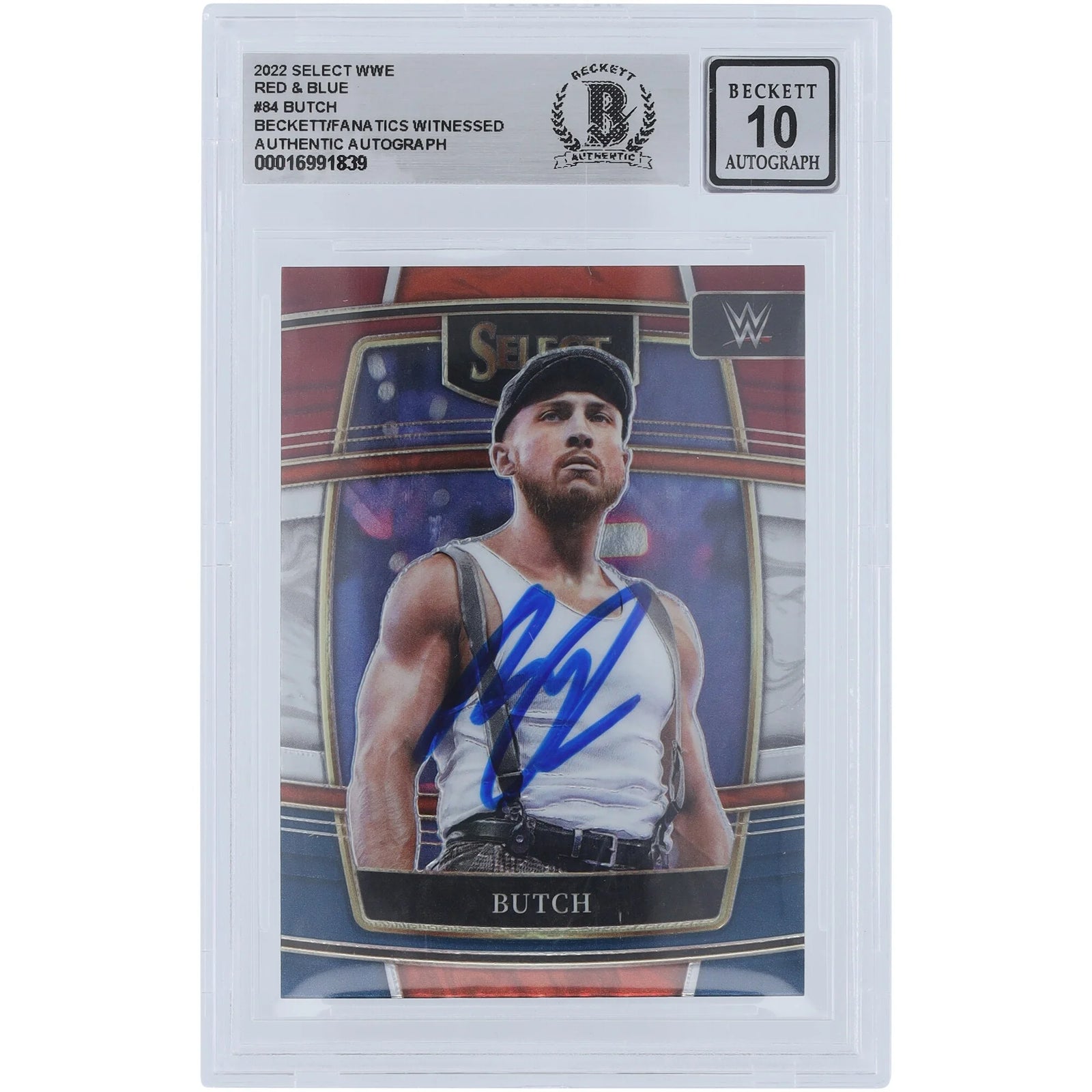 Butch Signed 2022 Panini Select Red & Blue #84 Card | Graded 10