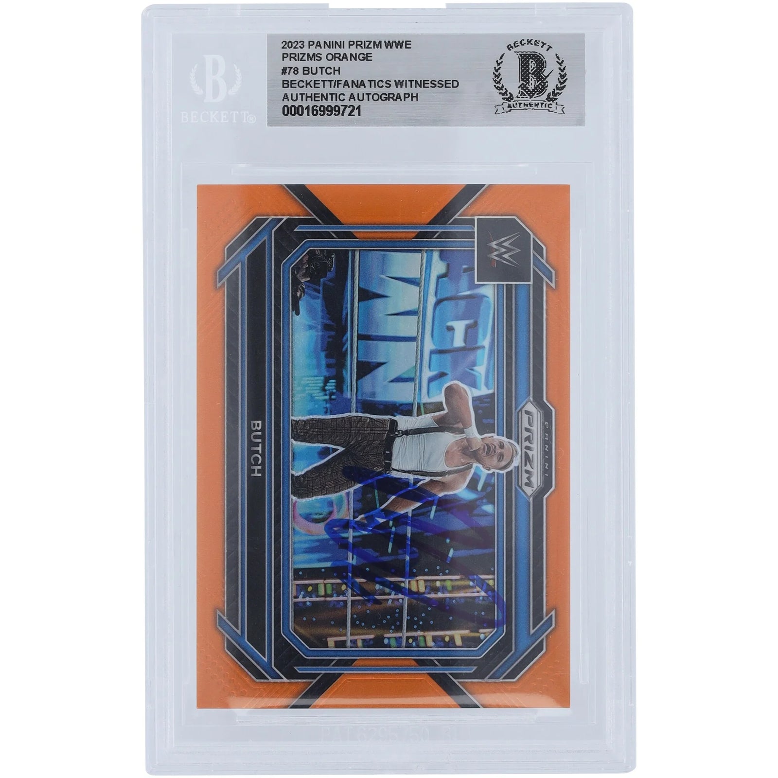 Butch Signed 2023 Panini Prizm Orange Prizm #78 #/99 | Beckett Witnessed