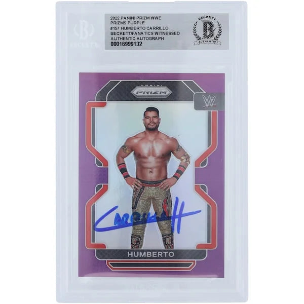 Humberto Carrillo Signed 2022 Panini Prizm Purple Card #157 | Beckett Witnessed