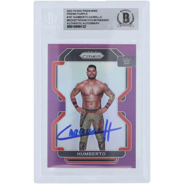 Humberto Carrillo Signed 2022 Panini Prizm Purple Card #157 | Beckett Witnessed