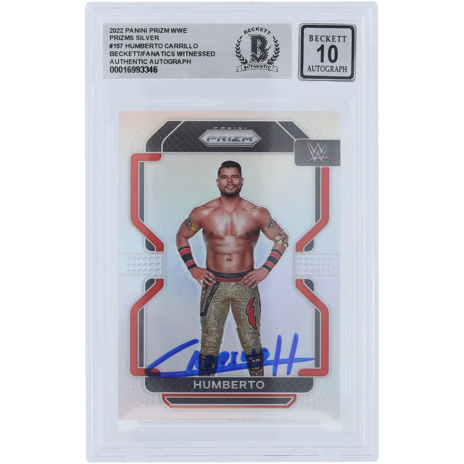 Humberto Carrillo Signed 2022 Panini Prizm Silver Prizm #157 | Beckett 10