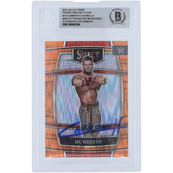 Humberto Carrillo Signed 2022 Panini Select Orange Flash Prizm #79 | Beckett Witnessed