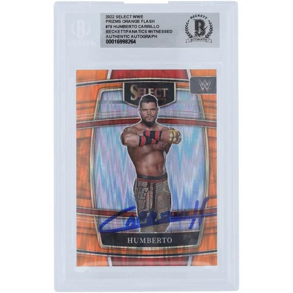 Humberto Carrillo Signed 2022 Panini Select Orange Flash Prizm #79 | Beckett Witnessed