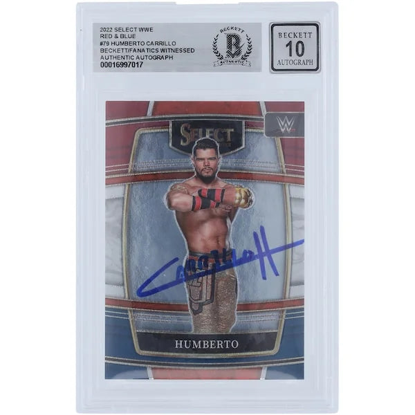 Humberto Carrillo Signed 2022 Panini Select Red & Blue #79 | Graded 10