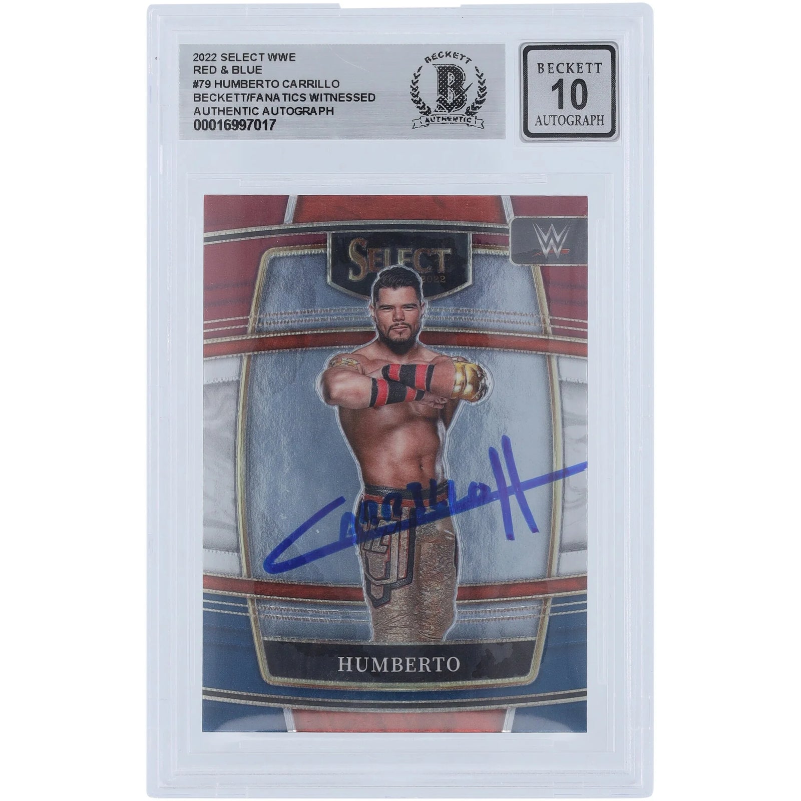 Humberto Carrillo Signed 2022 Panini Select Red & Blue #79 | Graded 10