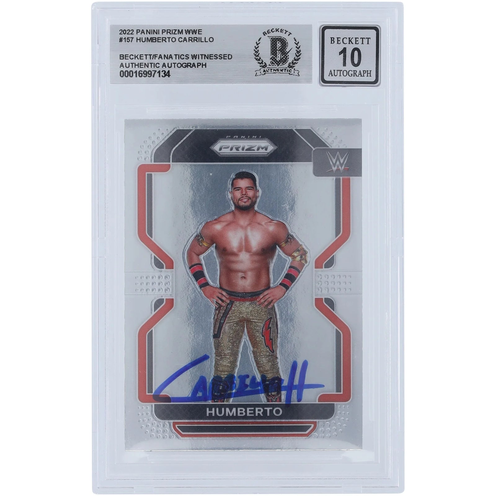 Humberto Carrillo Signed 2022 Panini Prizm #157 | Beckett Graded 10