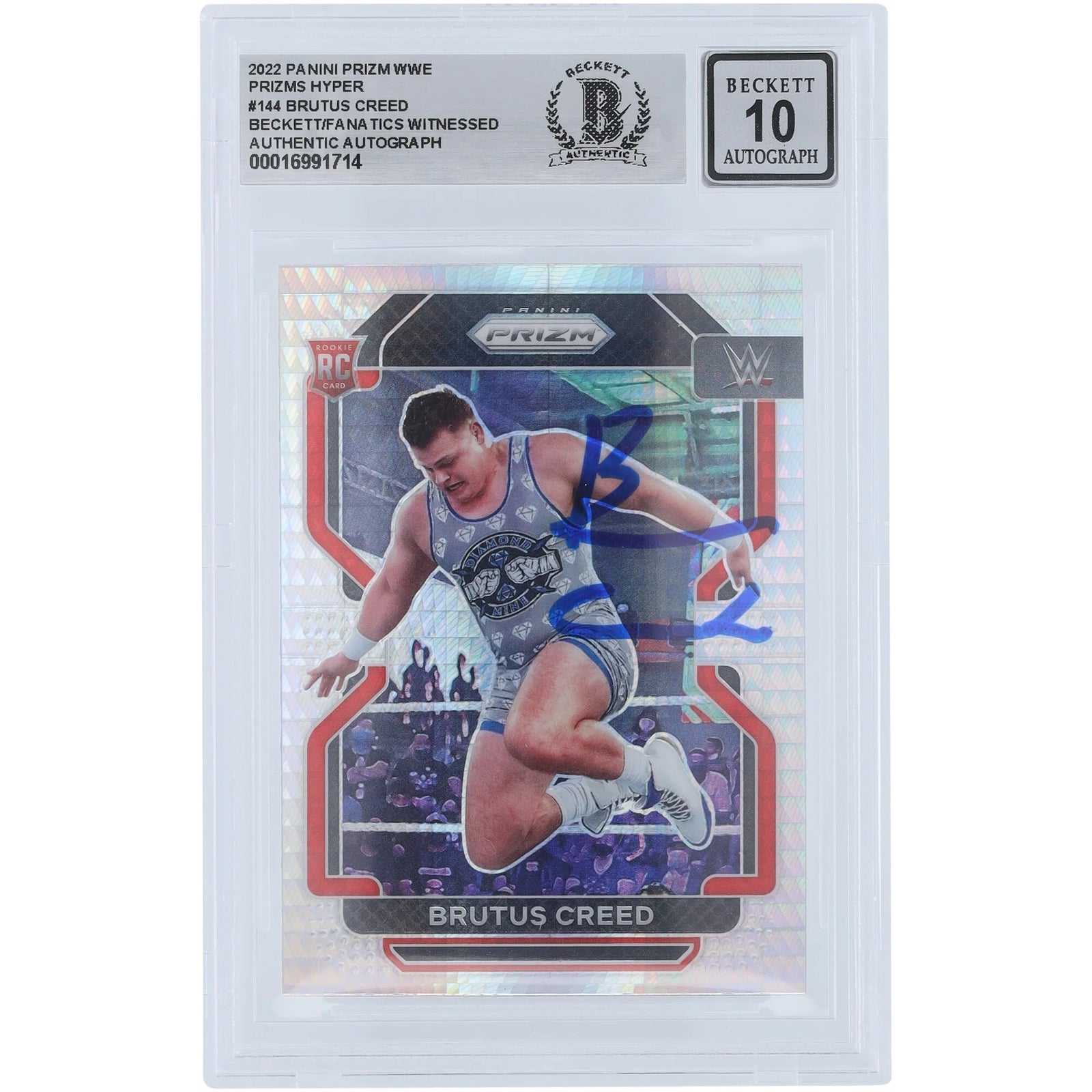 Brutus Creed Signed 2022 Panini Prizm Hyper Prizm #144 | Graded 10 Rookie Card