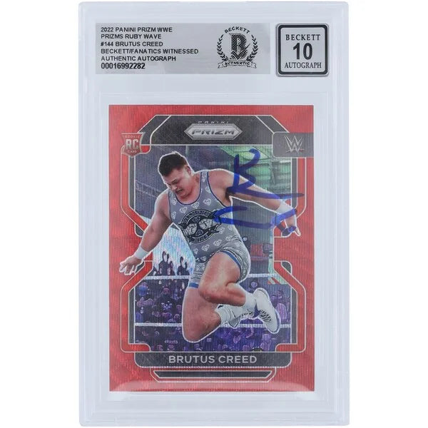 Brutus Creed Signed 2022 Panini Prizm Ruby Wave #144 | Graded 10 Rookie Card
