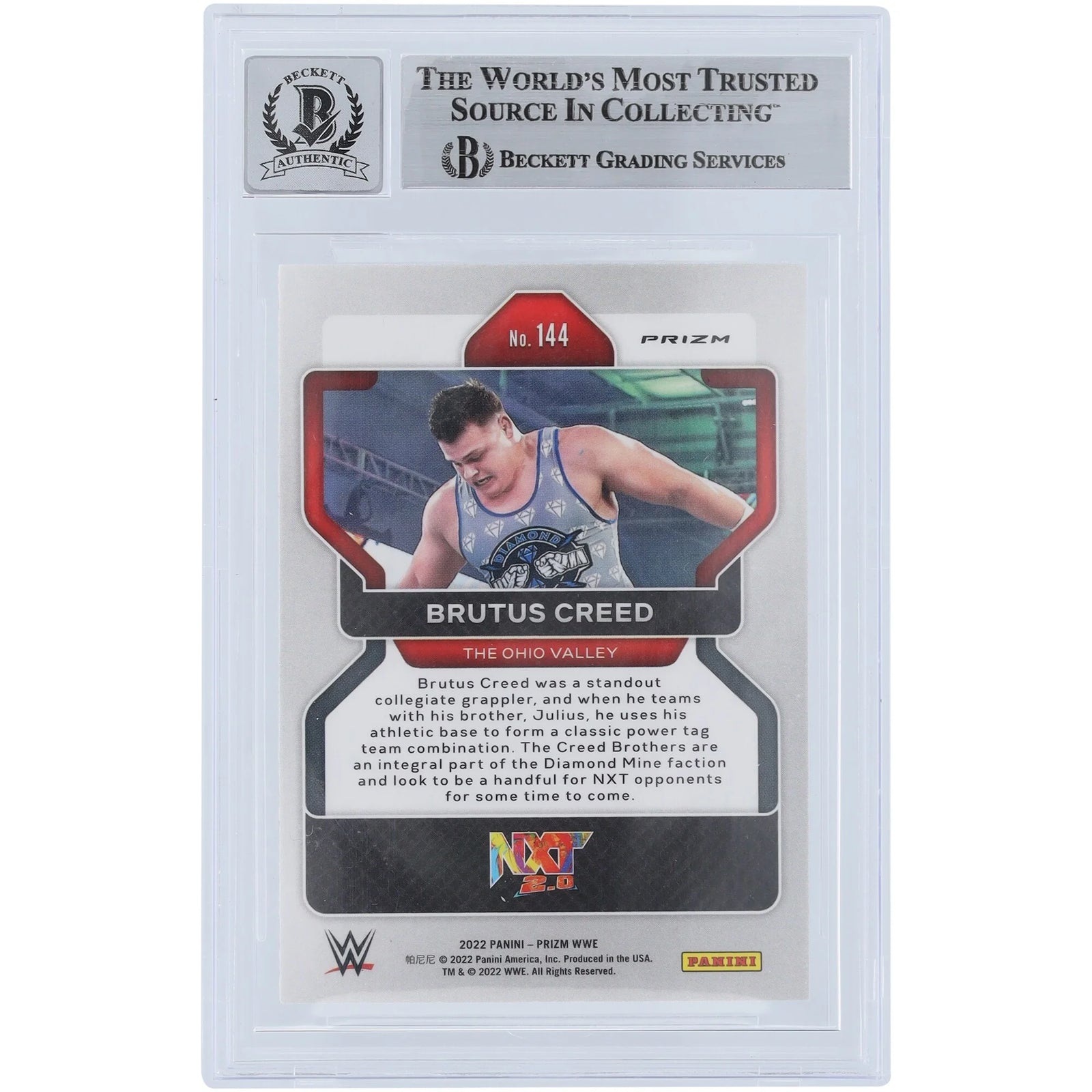 Brutus Creed Signed 2022 Panini Prizm Red White & Blue Rookie Card #144 | Graded 10