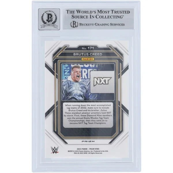 Brutus Creed Signed 2023 Panini Prizm Green Prizm #171 | Beckett 10
