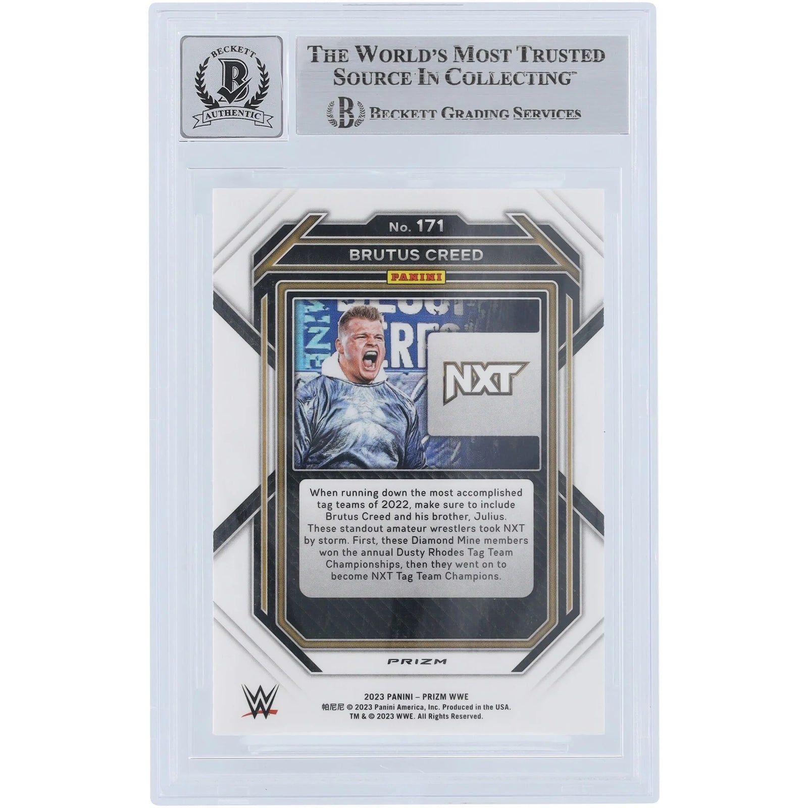 Brutus Creed Signed 2023 Panini Prizm Silver Prizm #171 | Graded 10