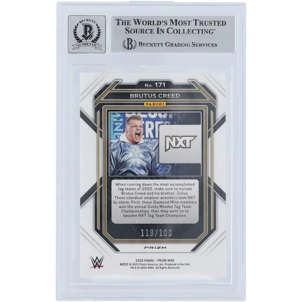 Brutus Creed Signed 2023 Panini Prizm Blue Prizm #171 | Graded 10