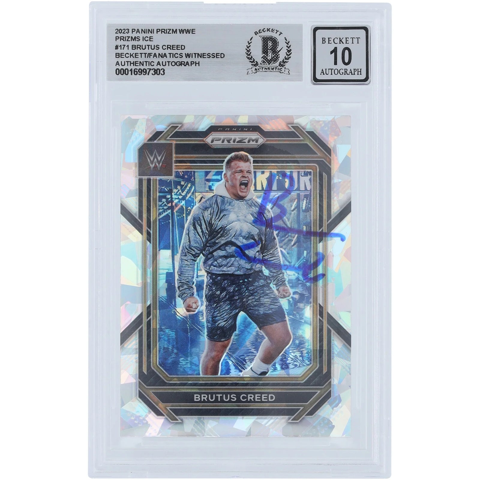 Brutus Creed Signed 2023 Panini Prizm Ice Prizm #171 | Graded 10
