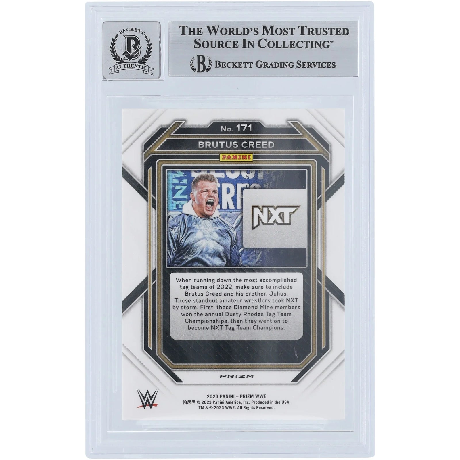 Brutus Creed Signed 2023 Panini Prizm Ice Prizm #171 | Graded 10