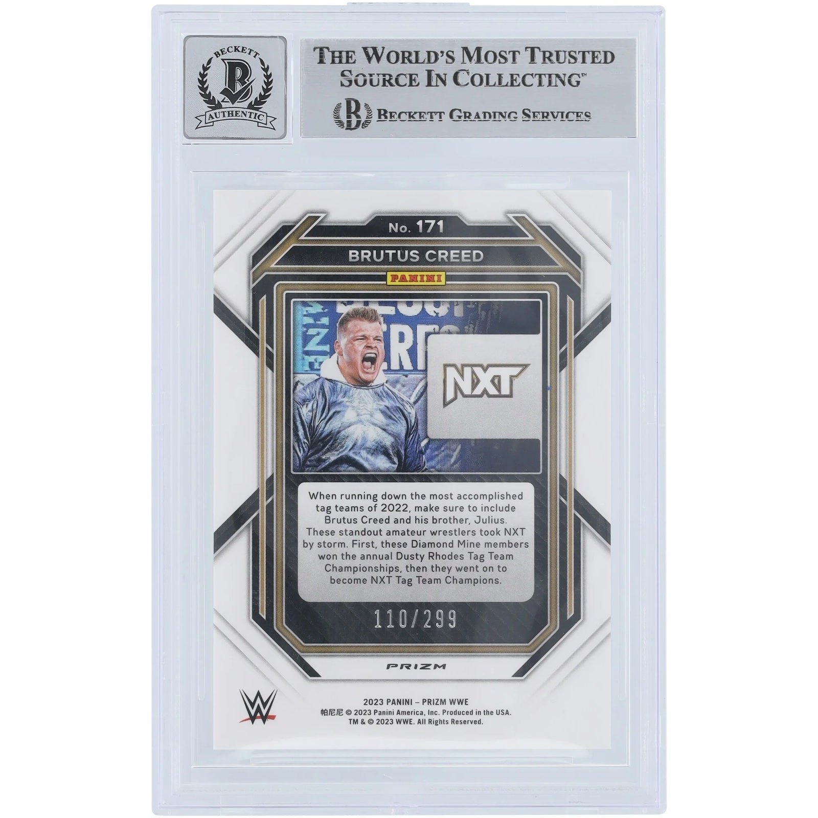 Brutus Creed Signed 2023 Panini Prizm Red Prizm #171 | Graded 10