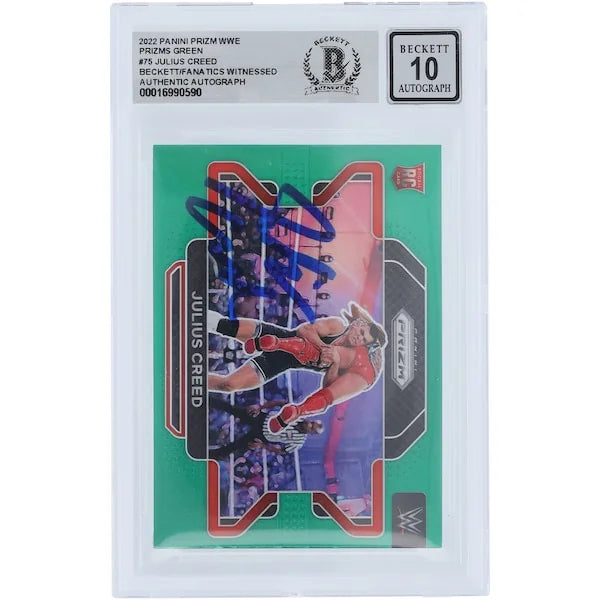 Julius Creed Signed 2022 Panini Prizm Green Prizm #75 Card | Graded 10