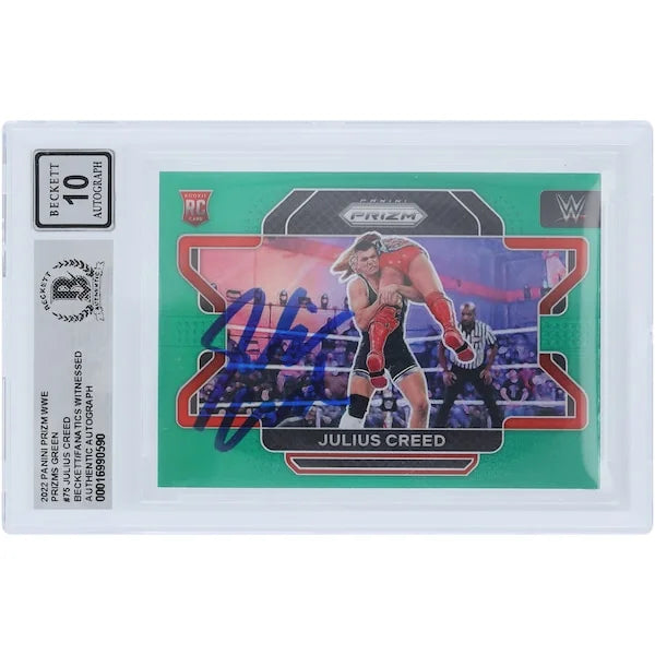 Julius Creed Signed 2022 Panini Prizm Green Prizm #75 Card | Graded 10