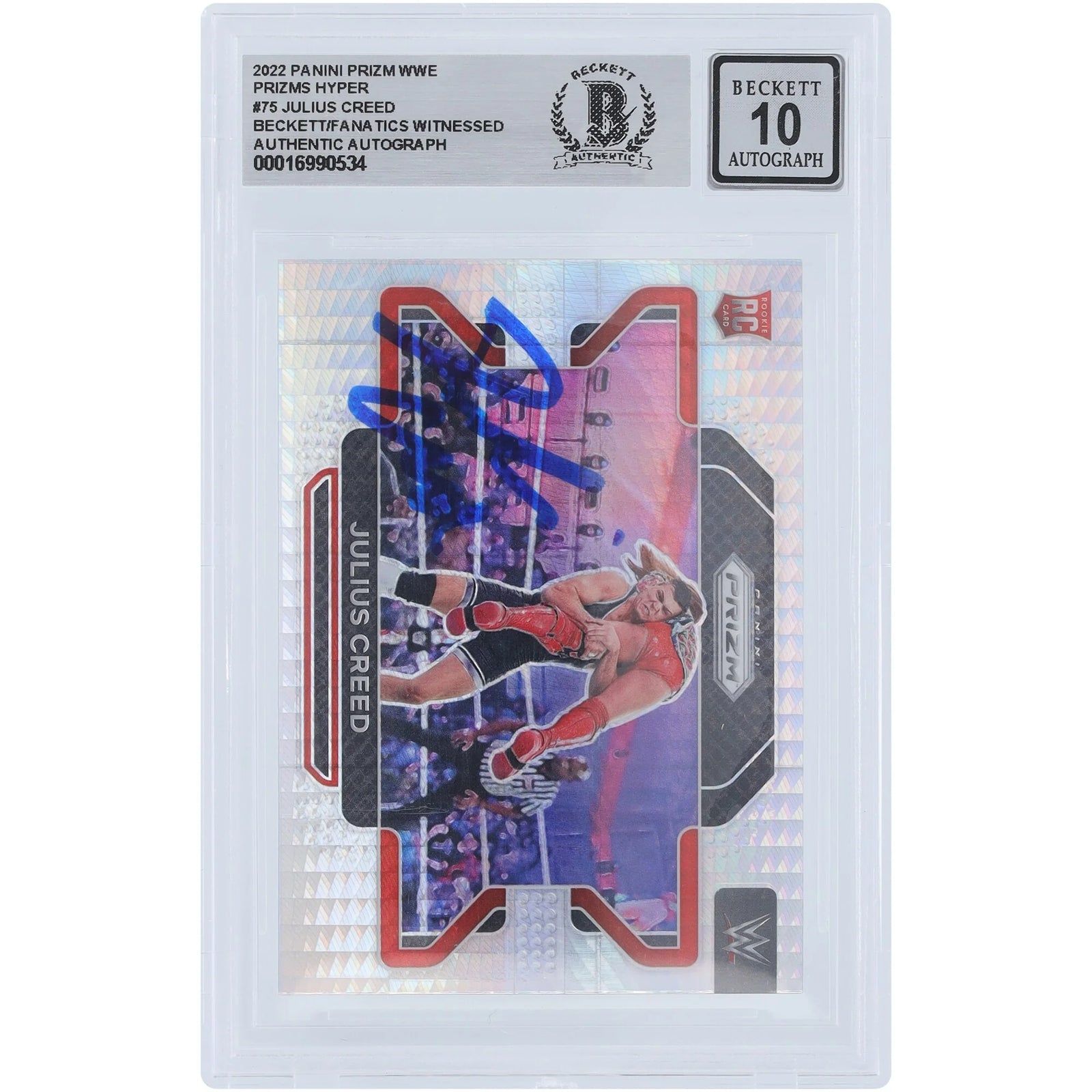 Julius Creed Signed 2022 Panini Prizm Hyper Prizm #75 Rookie Card | Beckett 10