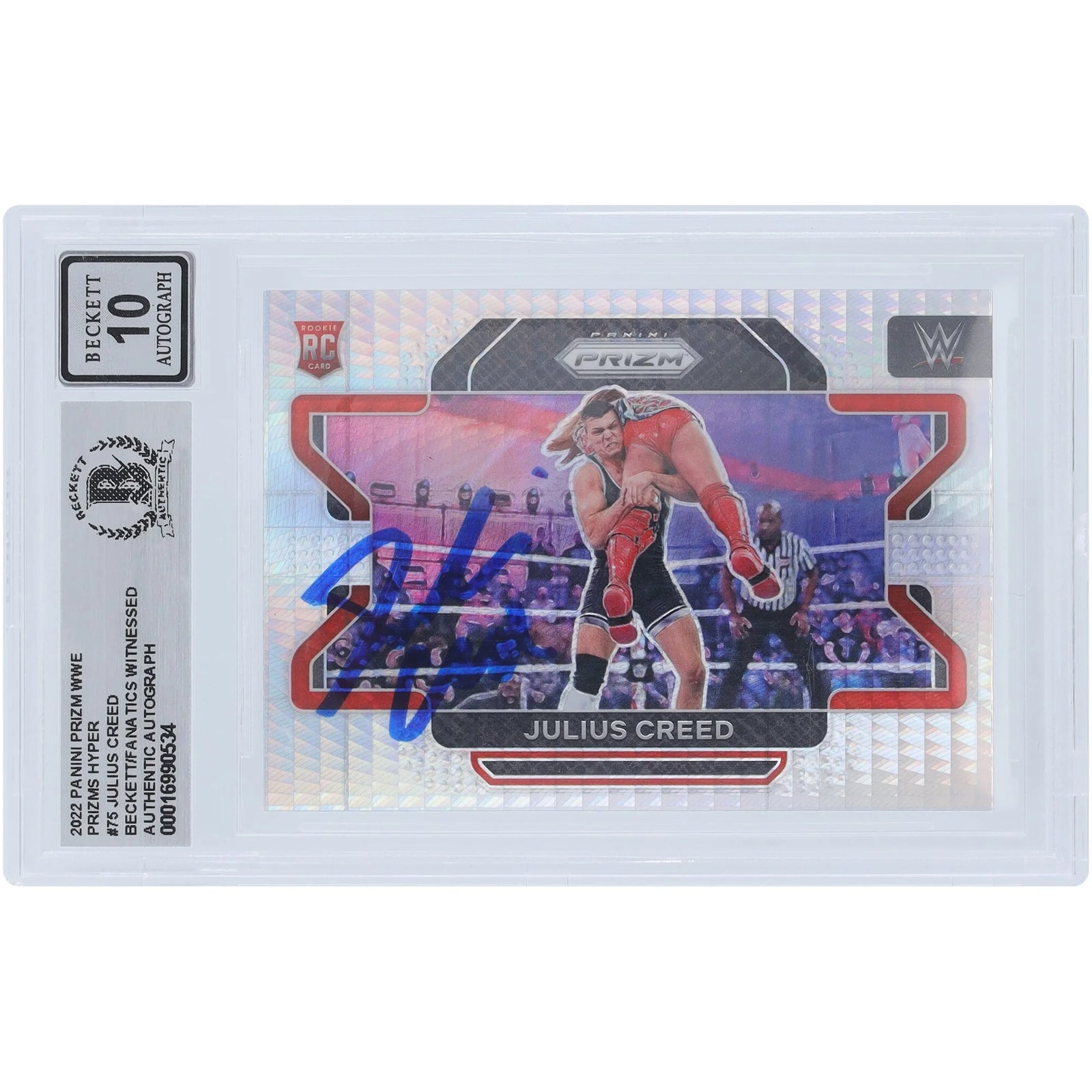 Julius Creed Signed 2022 Panini Prizm Hyper Prizm #75 Rookie Card | Beckett 10