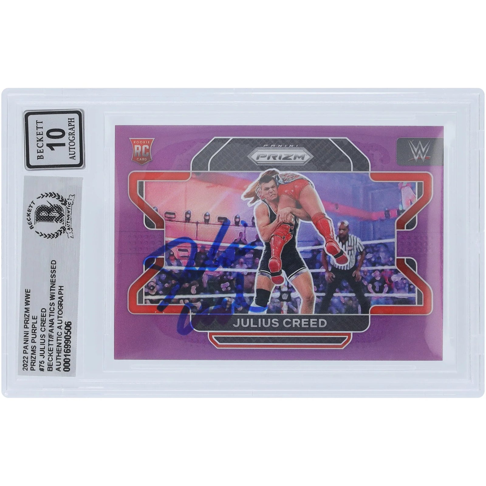 Julius Creed Signed 2022 Panini Prizm Purple Prizm #75 Rookie Card | Graded 10