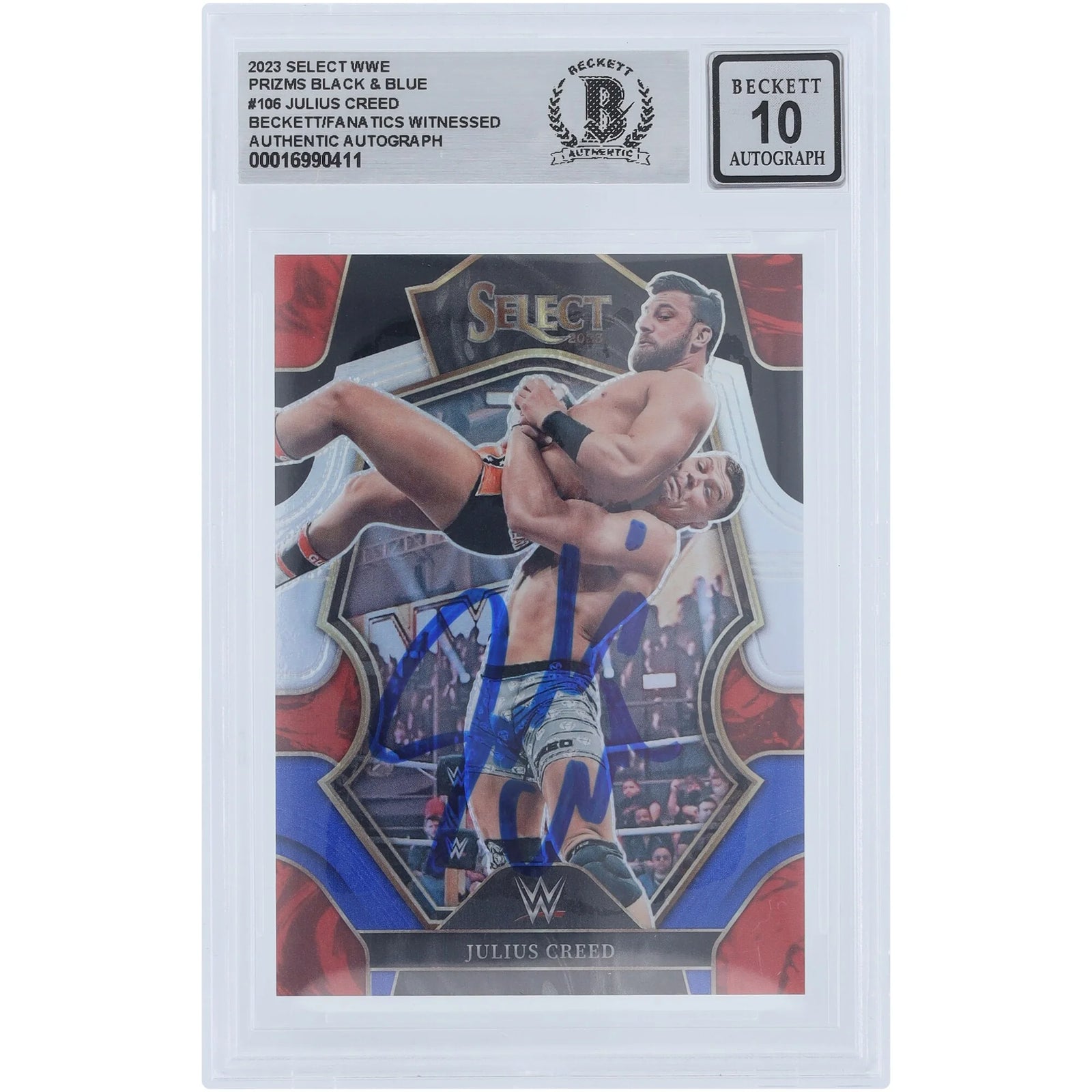 Julius Creed Signed 2023 Panini Select Black & Blue Prizm #106 | Graded 10