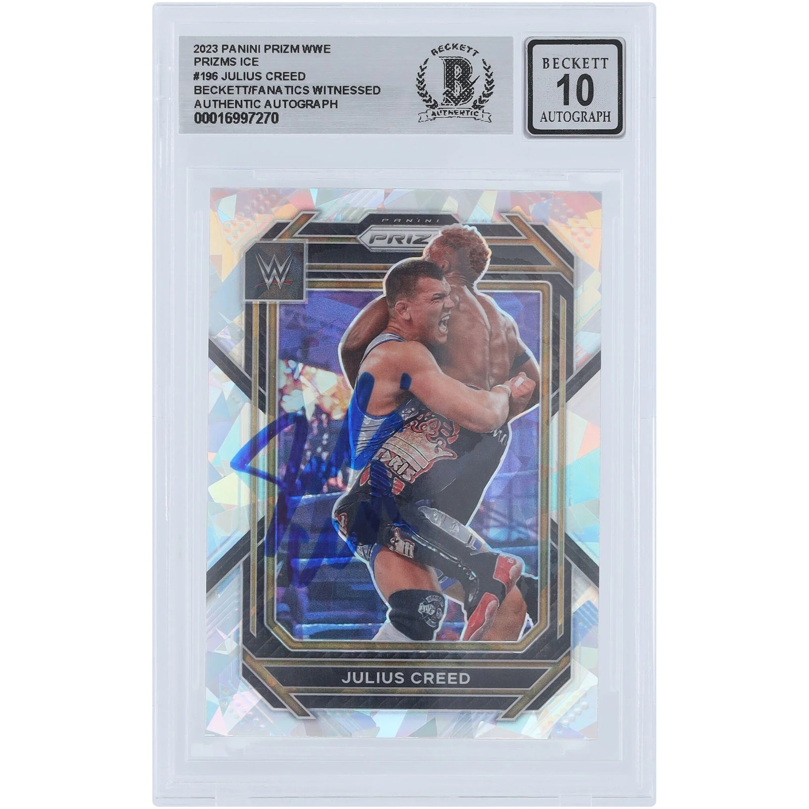 Julius Creed Signed 2023 Panini Prizm Ice Prizm #196 | Beckett 10