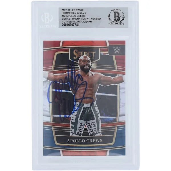 Apollo Crews Signed 2022 Panini Select Prizm #43 | Beckett Witnessed