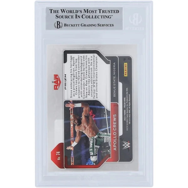 Apollo Crews Signed 2022 Panini Prizm Red White & Blue #74 | Beckett Authenticated