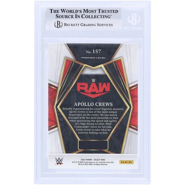 Apollo Crews Signed 2022 Panini Select Red & Blue #157 Card | Beckett Authenticated