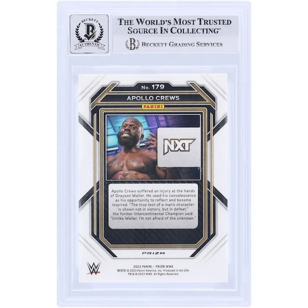 Apollo Crews Signed 2023 Panini Prizm Silver Prizm #179 | Graded 10