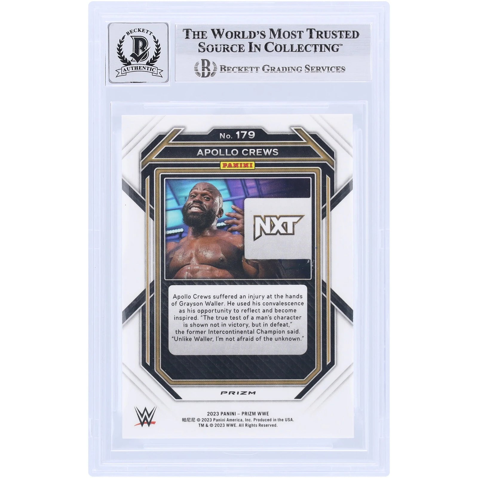 Apollo Crews Signed 2023 Panini Prizm Silver Prizm #179 | Graded 10