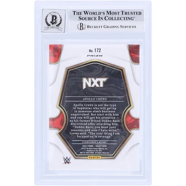 Apollo Crews Signed 2023 Panini Select Red & Blue #172 | Beckett 10