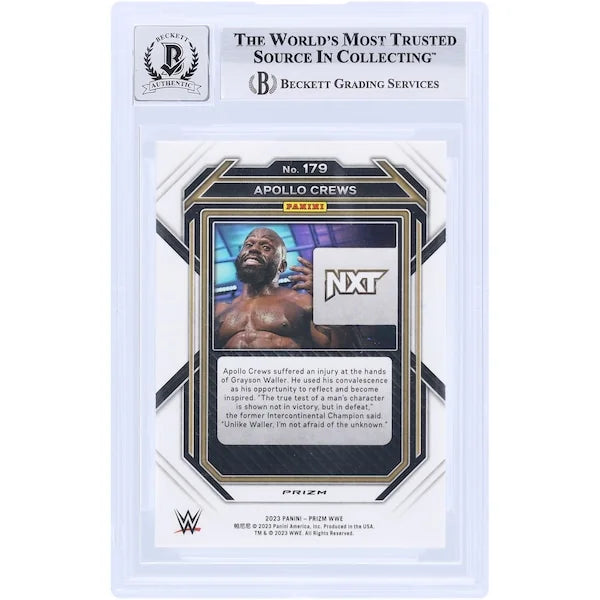 Apollo Crews Signed 2023 Panini Prizm Ice Prizm #179 | Beckett Graded 10