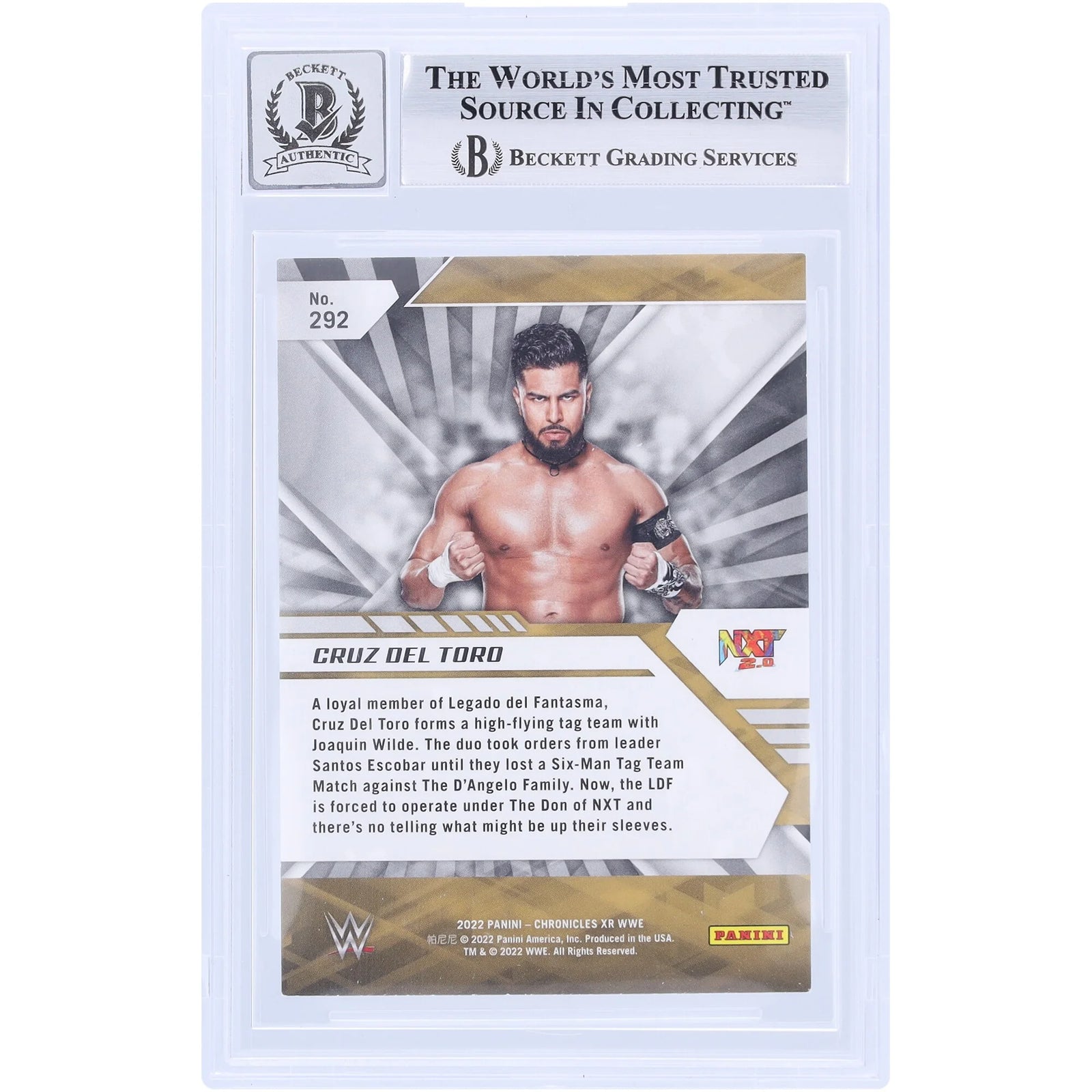 Cruz Del Toro Signed 2022 Panini Chronicles XR Bronze #292 | Beckett Authenticated