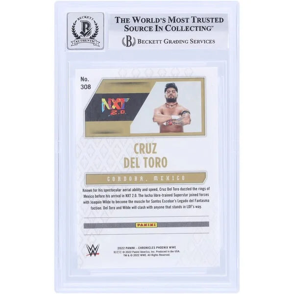 Cruz Del Toro Signed 2022 Panini Chronicles Phoenix #308 | Beckett 10