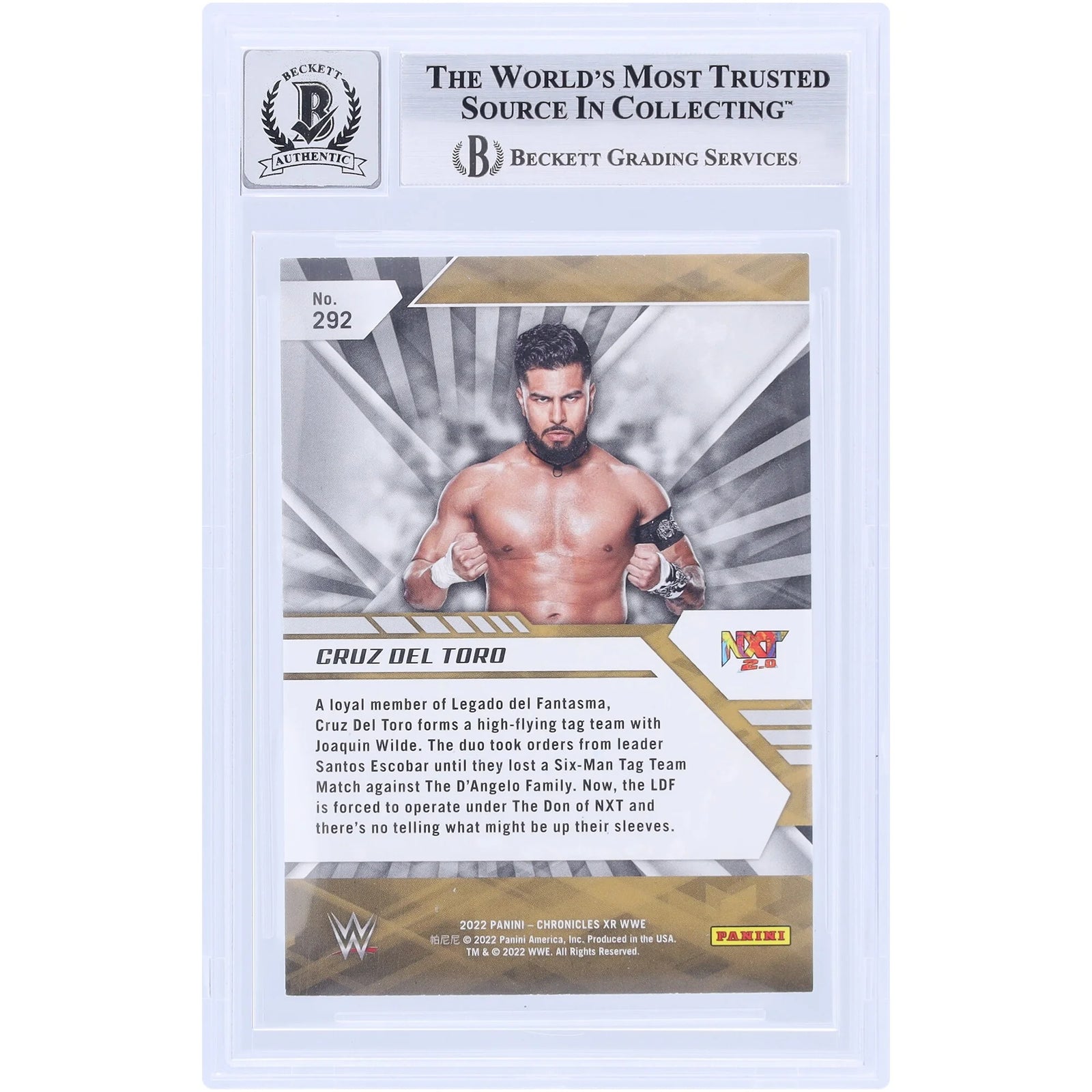 Cruz Del Toro Signed 2022 Panini Chronicles XR #292 | Beckett 10
