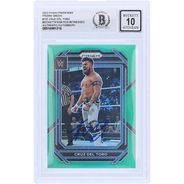 Cruz Del Toro Signed 2023 Panini Prizm Green Prizm #133 | Beckett Graded 10