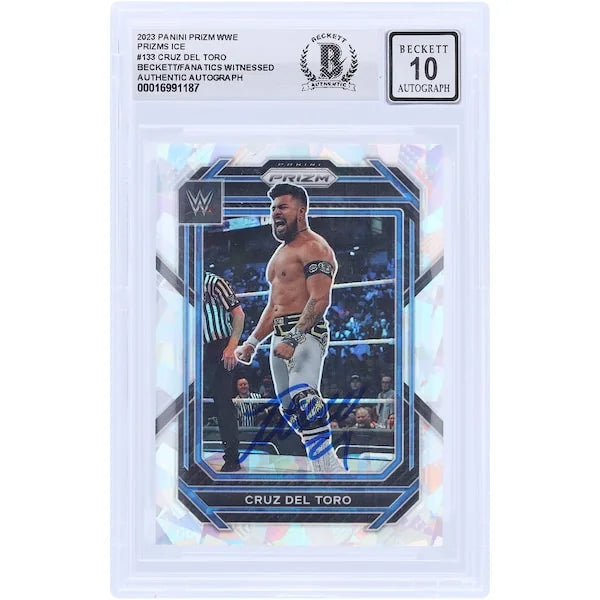 Cruz Del Toro Signed 2023 Panini Prizm Ice #133 | Beckett 10