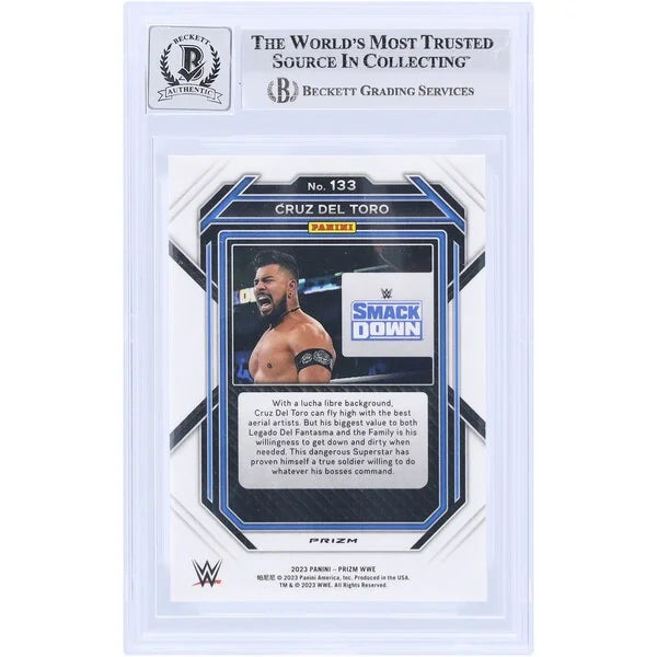 Cruz Del Toro Signed 2023 Panini Prizm Ice #133 | Beckett 10