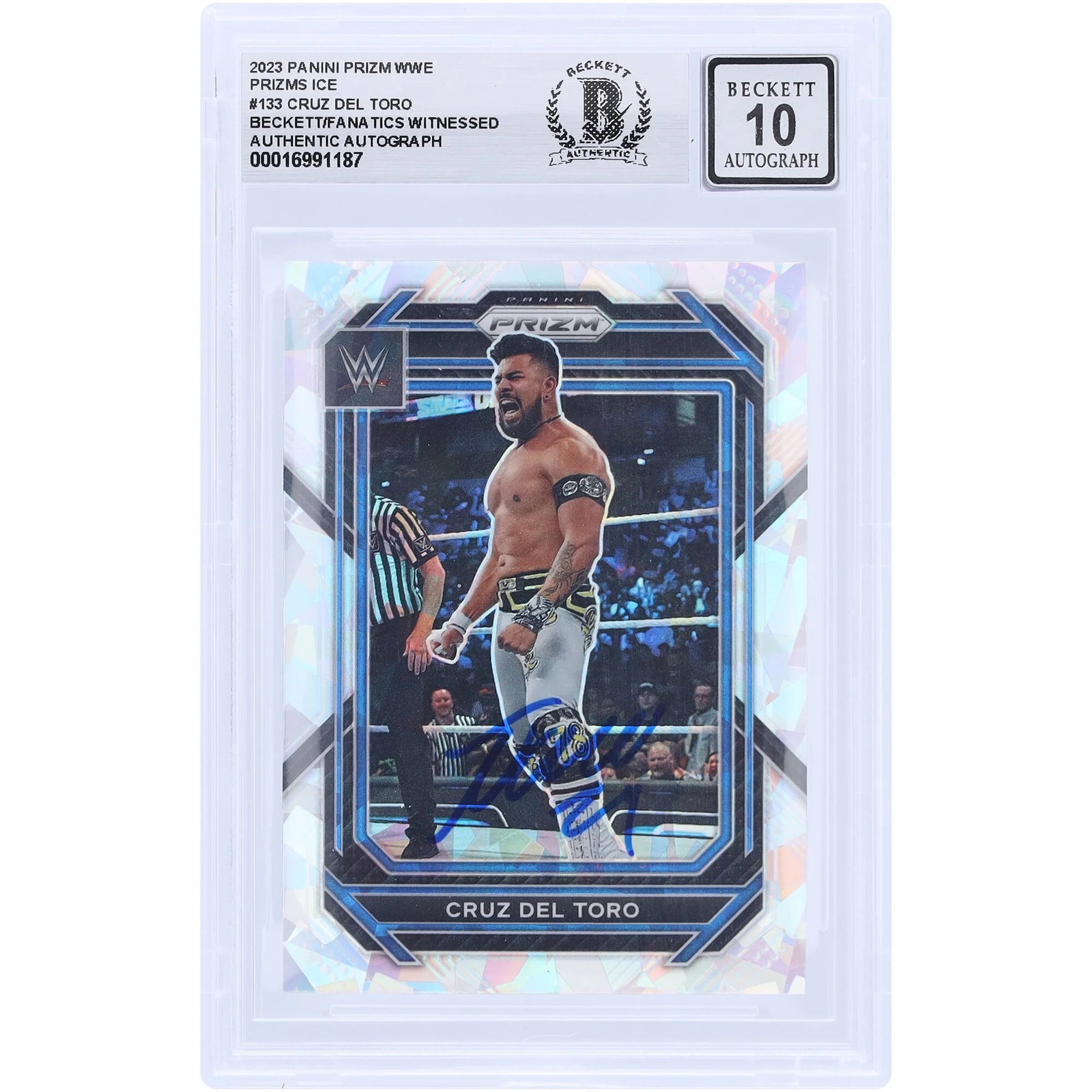 Cruz Del Toro Signed 2023 Panini Prizm Ice #133 | Beckett 10