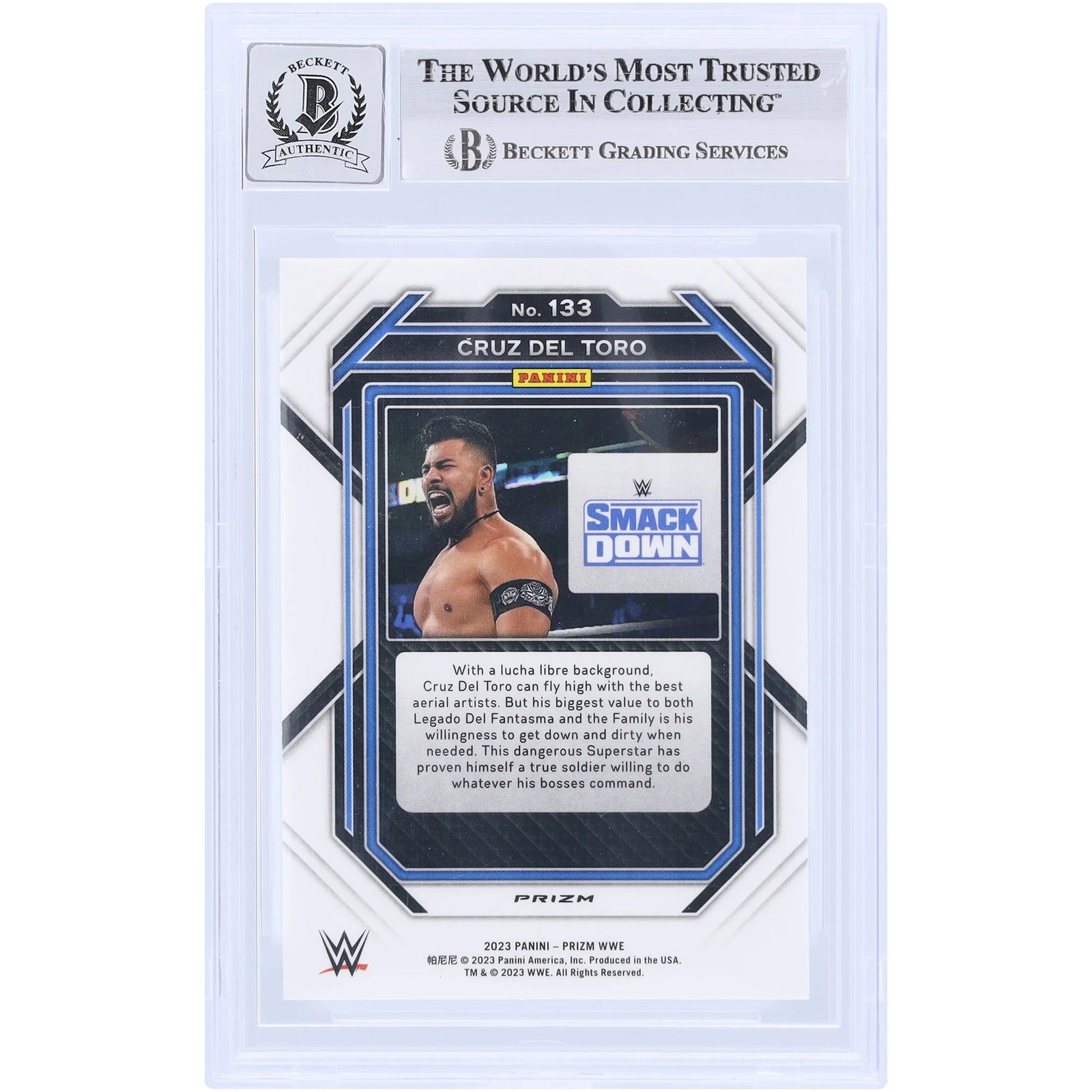 Cruz Del Toro Signed 2023 Panini Prizm Ice #133 | Beckett 10