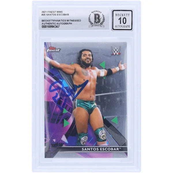 Santos Escobar Signed 2021 Topps Finest #95 Card | Beckett Graded 10