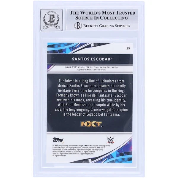 Santos Escobar Signed 2021 Topps Finest #95 Card | Beckett Graded 10