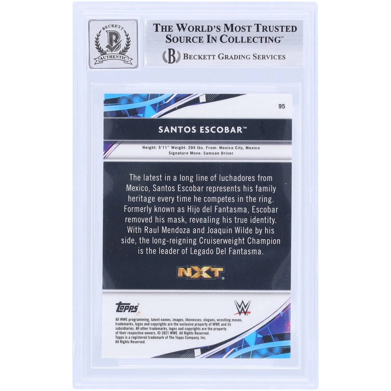 Santos Escobar Signed 2021 Topps Finest #95 Card | Beckett Graded 10